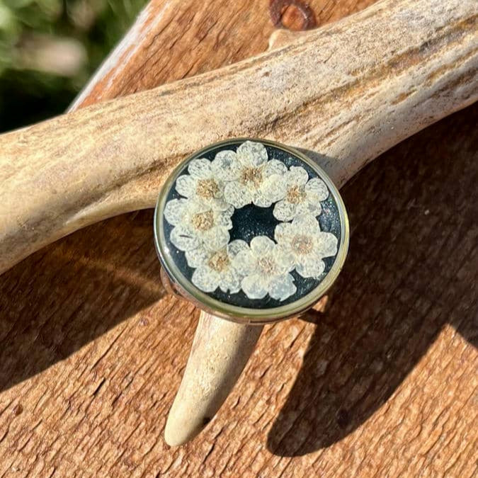 Edelstahlring Ring Harzring Blumen
