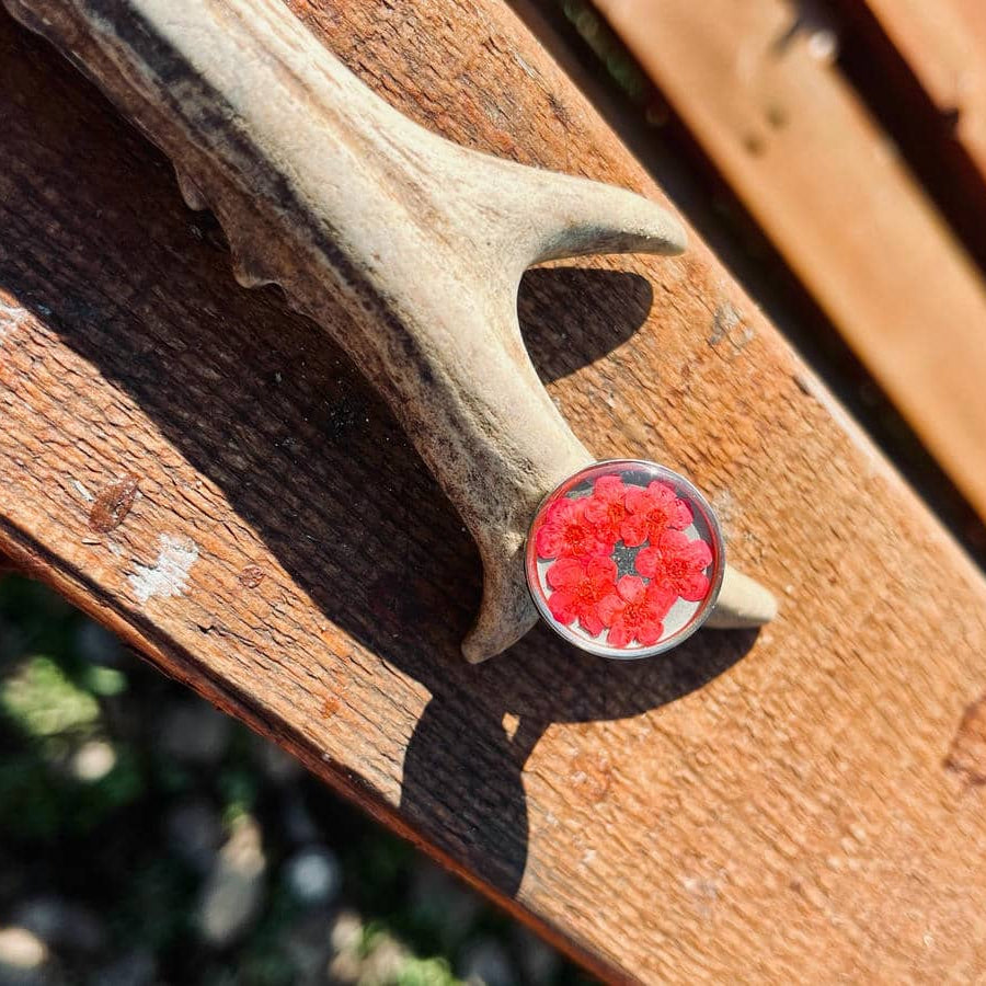 Edelstahlring Harzring Ring mit Blumen