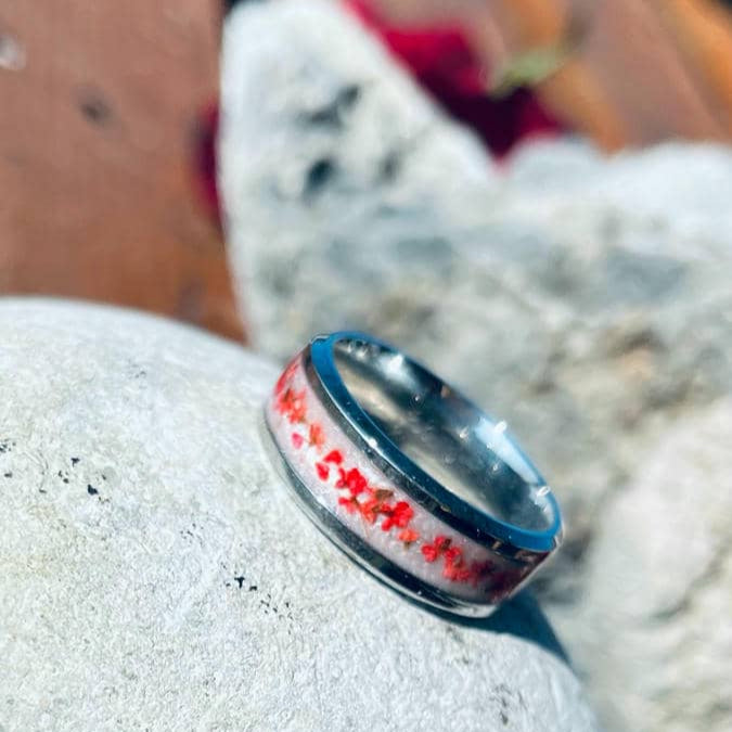 Ring Edelstahlring Harzring Modeschmuck Blumen