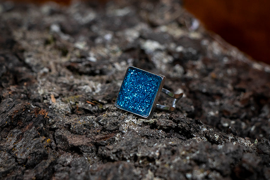 Ring mit dunkelblauem Glitter (Art. 164)