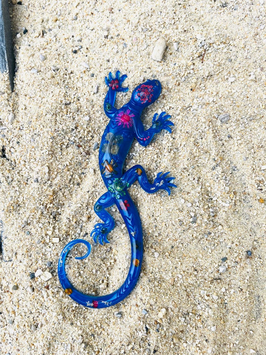 Dekoartikel Salamander Epoxidharz Harz echte Blumen getrocknete Blumen