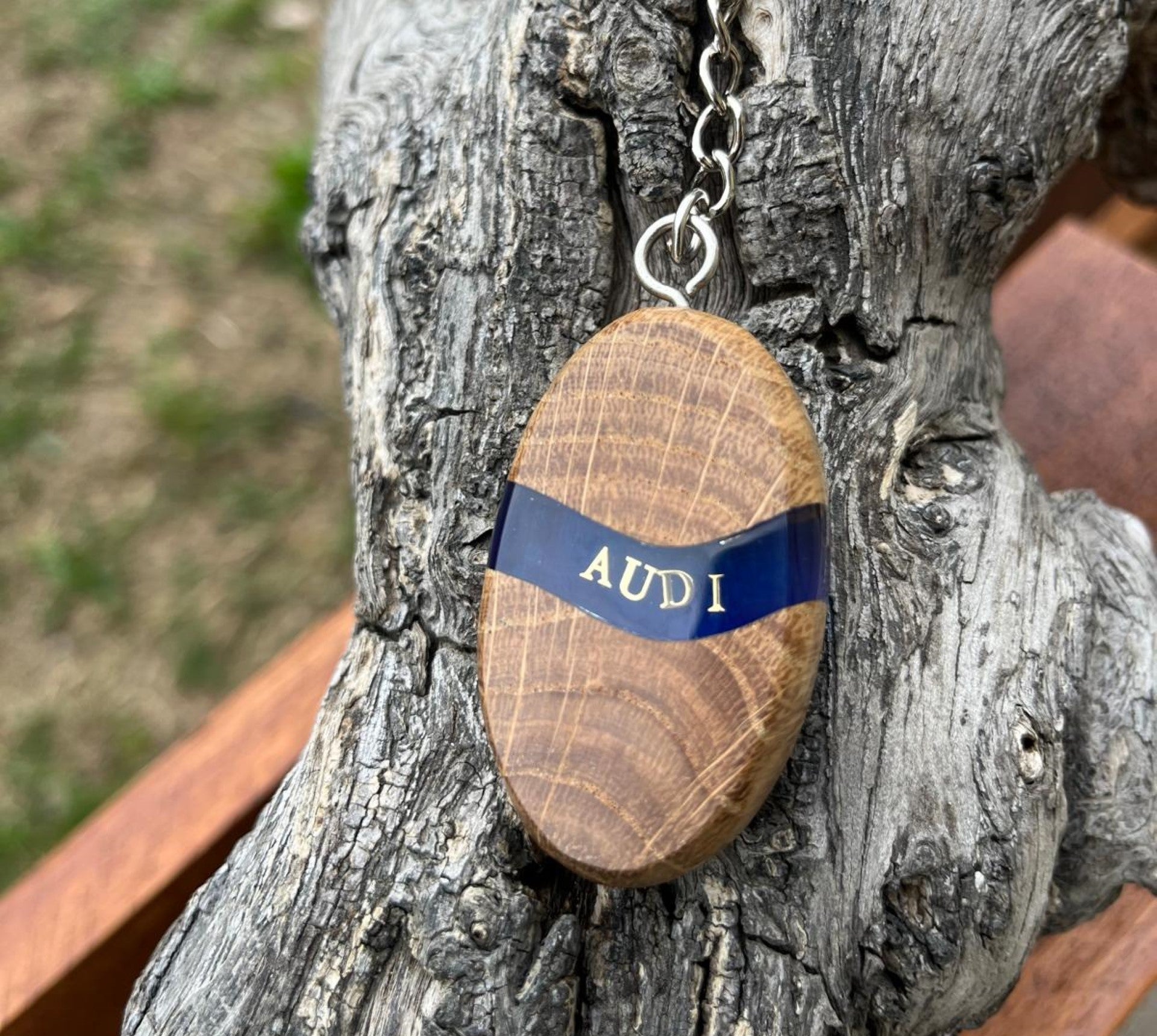 Personalisierter Schlüsselanhänger Holz Harz Anhänger Epoxidharz