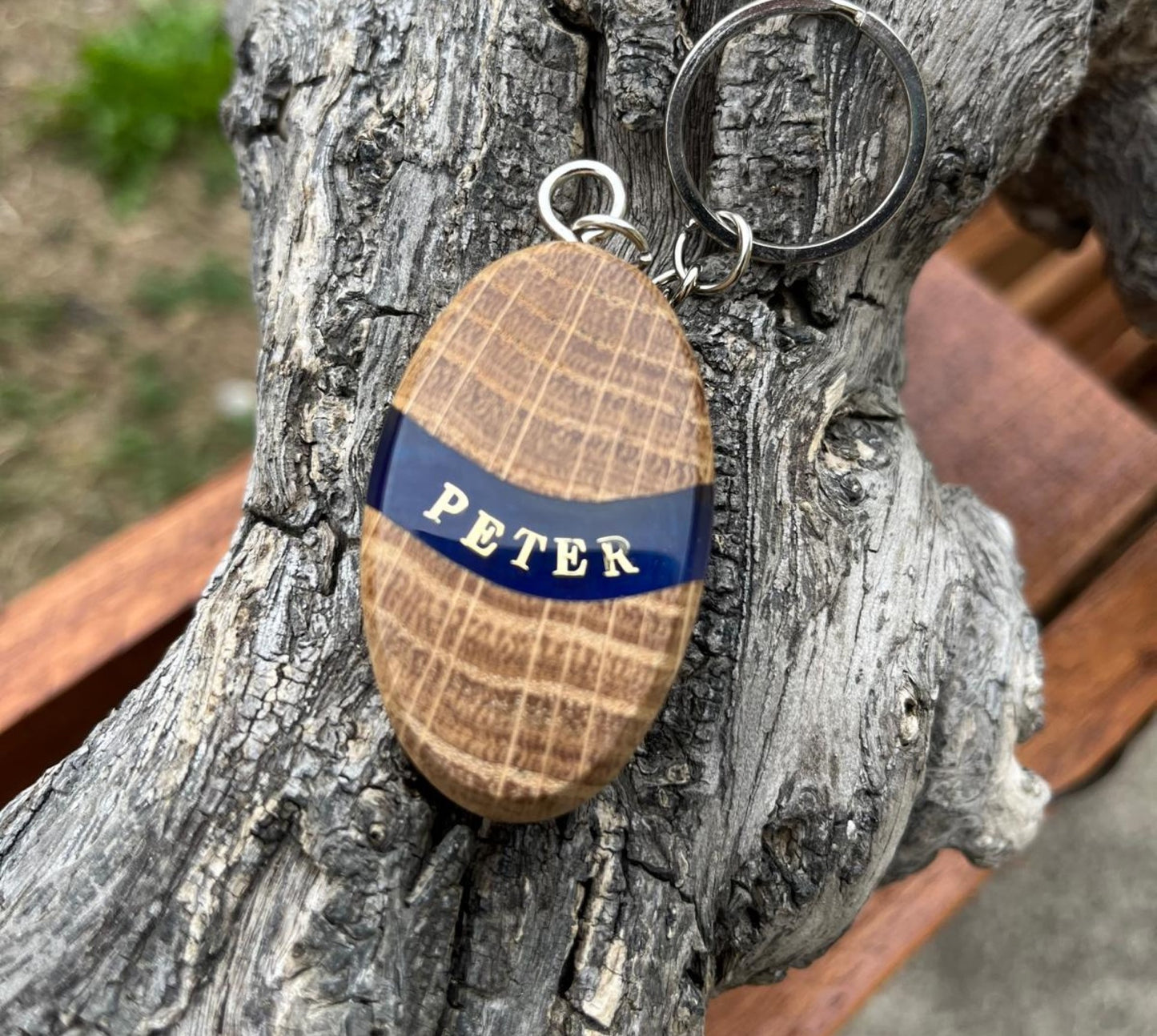 Personalisierter Schlüsselanhänger Holz Harz Anhänger Epoxidharz
