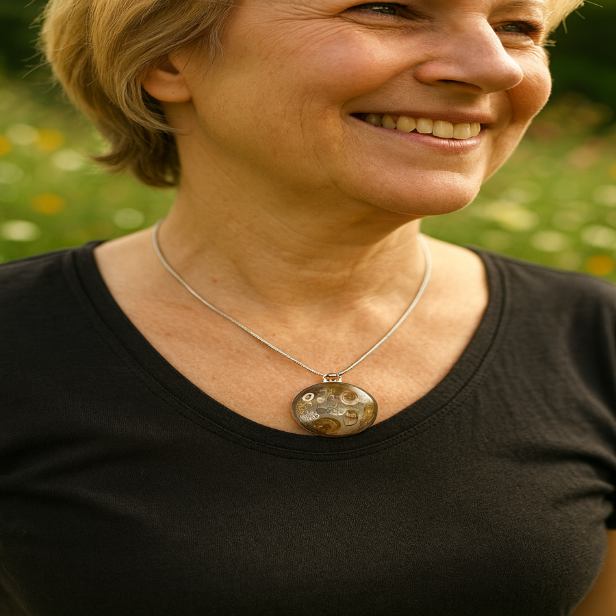 Anhänger Schmuck Edelstahl Epoxidharz Zahnräder Schmuckanhänger Edelstahlkette Kette Harz